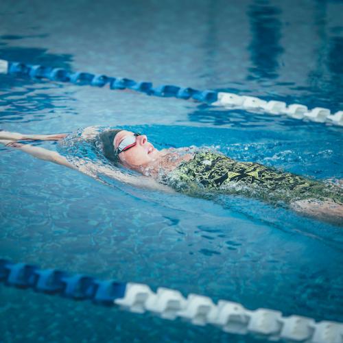 Teen Backstroke swimming 